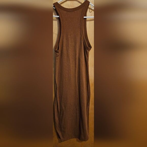 Love J womens sleeveless ribbed dress M brown * - Picture 3 of 3